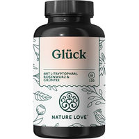 Produktbild von Nature Love Glück Rhodiola Rosea-Extrakt und L-Tryptophan mit Grünteeextrakt vegan 120 Kapseln