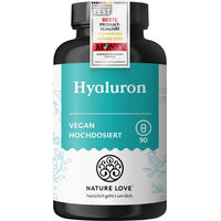 Produktbild von Nature Love Hyaluron Kapseln mit Zink hochdosiert vegan 90 Kapseln