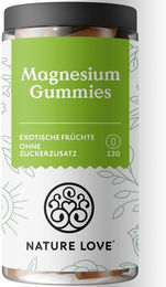 Nature Love Magnesiumcitrat Gummies – 120 Stück – 188 mg Magnesium pro Tagesdosis – Vegan und zuckerfrei für Erwachsene und Sportler – Bild 1 von 4