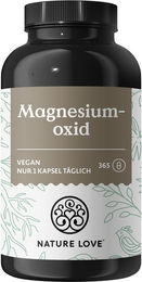 Nature Love Magnesiumoxid Kapseln mit 400 mg elementarem Magnesium pro Kapsel 365 Stück – Bild 1 von 4