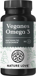 Nature Love Omega 3 vegan hochdosiert mit 1444 mg Algenöl pro Tagesdosis 90 Kapseln – Bild 1 von 4