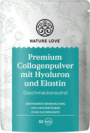 Nature Love Premium Collagen Pulver mit Hyaluronsäure und Elastin Typ I & III ohne Zusatzstoffe 500g – Bild 1 von 3
