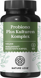 Nature Love Probiona PLUS Probiotikum mit 120 Mrd. KBE und 20 Bakterienstämmen sowie Bio Inulin in Kapseln – Bild 1 von 2