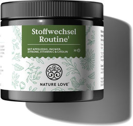 Nature Love Stoffwechsel Routine Pulver mit Apfelessig, Ingwer und Zitrone, Vitamin C und Cholin, vegan, 150 g – Bild 1 von 7