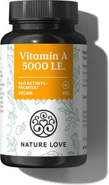 Nature Love Vitamin A 5000 I.E. Tabletten vegan 365 Stück – Bild 1 von 1