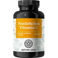 Produktbild von Nature Love Vitamin C aus Bio Acerola und Hagebutte Hochdosiert 180 Kapseln