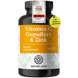 Nature Love Vitamin C gepuffert und Zink 1000 mg + 15 mg 180 Kapseln vegan und ohne Zusatzstoffe – Bild 1 von 7
