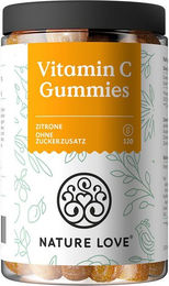Nature Love Vitamin C Gummis vegan und zuckerfrei für Kinder und Erwachsene 120 Stück – Bild 1 von 2