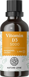 Nature Love Vitamin D3 5000 Tropfen 50 ml ohne Zusatzstoffe in MCT-Öl – Bild 1 von 3