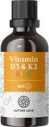 Nature Love Vitamin D3 + K2 Tropfen für Kinder 800 IE zuckerfrei und ohne Zusatzstoffe 20 ml – Bild 1 von 3