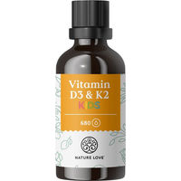Produktbild von Nature Love Vitamin D3 + K2 Tropfen für Kinder 800 IE zuckerfrei und ohne Zusatzstoffe 20 ml