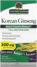 Nature's Answer Korean Ginseng 500 mg Kapseln 50 Stück – Bild 1 von 1