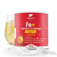 Produktbild von Nature's Finest Eisen Gluconat & Vitamin C Ascorbinsäure Trinkpulver 150 g vegan zuckerfrei glutenfrei