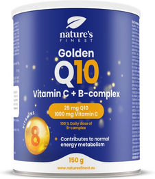 Nature's Finest Golden Q10 mit Ubiquinon und Vitamin C sowie B-Komplex Pulver zuckerfrei – Bild 1 von 3
