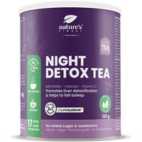 Produktbild von Nature's Finest Night Detox Tea, zuckerfreier Entgiftungstee mit Baldrian und Mariendistel, ohne Zusatzstoffe und glutenfrei
