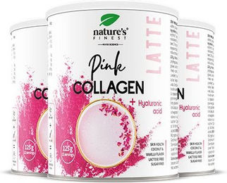 Nature's Finest Pink Latte Kollagen mit Hyaluronsäure und Ashwagandha Pulver zuckerfrei und laktosefrei – Bild 1 von 1