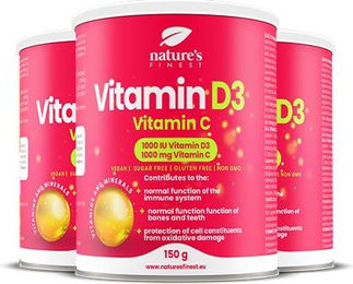 Nature's Finest Vitamin D3 und Vitamin C Pulver zuckerfrei – Bild 1 von 1