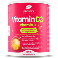 Produktbild von Nature's Finest Vitamin D3 + Vitamin C Pulver zuckerfrei
