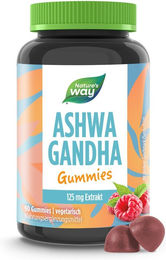 Nature's Way Ashwagandha Gummis mit 125 mg Ashwagandha-Extrakt Himbeer-Geschmack vegetarisch glutenfrei laktosefrei und ohne Gelatine – Bild 1 von 3