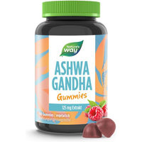Produktbild von Nature's Way Ashwagandha Gummis mit 125 mg Ashwagandha-Extrakt Himbeer-Geschmack vegetarisch glutenfrei laktosefrei und ohne Gelatine