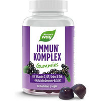 Produktbild von Nature's Way Immun Komplex Gummies für Erwachsene mit Vitamin C, Zink und D3, vegan, glutenfrei und laktosefrei, 60 Stück