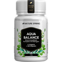 Produktbild von Nature spring Aqua Balance Plus Kapseln Kräuter-Komplex mit Brennnessel, Rotem Weinlaub, Rosskastanie, Magnesium und Mangan vegan 180 Kapseln