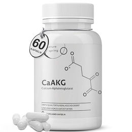 Nature spring CaAKG Calcium-Alphaketoglutarat 30 mg Kapseln vegan pflanzlicher Ursprung ohne Zusatzstoffe für Erwachsene 60 Stück – Bild 1 von 1