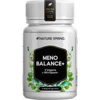 Produktbild von Nature spring Meno Balance Kapseln mit Yamswurzel, Rotklee, Baldrian und Eisen vegan und ohne Zusatzstoffe