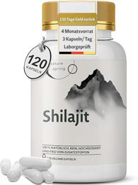 Nature spring Shilajit Kapseln vegan laktosefrei glutenfrei ohne Zusatzstoffe 120 Stück – Bild 1 von 3