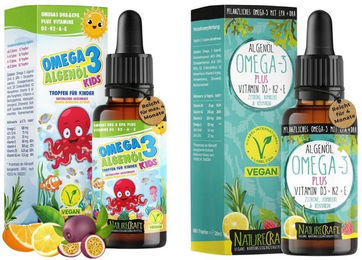 NatureCraft Omega-3 Duo-Set mit veganem Algenöl Tropfen für Kinder und Erwachsene – Bild 1 von 1