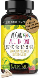 NatureCraft Vegan All-In-One KIDS Kapseln für Kinder glutenfrei und ohne Zusatzstoffe 120 Kapseln – Bild 1 von 3