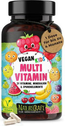 NatureCraft Vegan Kids Multivitamin Kapseln glutenfrei und ohne Zusatzstoffe für Kinder 120 Stück – Bild 1 von 4