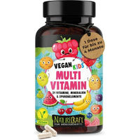 Produktbild von NatureCraft Vegan Kids Multivitamin Kapseln glutenfrei und ohne Zusatzstoffe für Kinder 120 Stück