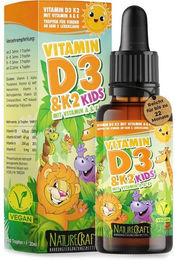 NatureCraft Vitamin D3+K2 Tropfen für Kinder vegan ohne Zusatzstoffe – Bild 1 von 2