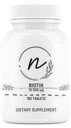 NaturePRO Biotin 10000 mcg Tabletten ohne Zusatzstoffe 180 Stück – Bild 1 von 1