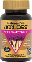 Natures Plus AgeLoss Hair Support Biotin-Komplex glutenfrei 90 Tabletten – Bild 1 von 2