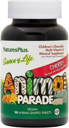 Natures Plus Animal Parade Multivitamin Lutschtabletten Kirsche für Kinder 90 Stück – Bild 1 von 1