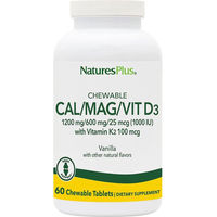 Produktbild von Natures Plus CAL-MAG-VIT D3 Kautabletten Schokolade 60 Stück