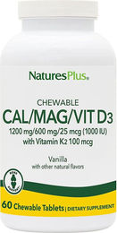 Natures Plus CAL-MAG-VIT D3 Lutschtabletten mit Vanille 60 Stück – Bild 1 von 1