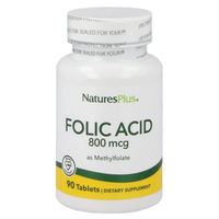 Produktbild von Natures Plus Folsäure 800 mcg Tabletten vegan glutenfrei zuckerfrei 90 Stück