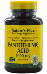 Natures Plus Pantothensäure 1000 mg Tabletten 60 Stück – Bild 1 von 2