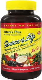 Natures Plus Source of Life Mini-Tabletten vegetarisch und glutenfrei für Erwachsene und Senioren 360 Stück – Bild 1 von 1