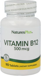Natures Plus Vitamin B12 500 mcg Tabletten 90 Stück vegan vegetarisch – Bild 1 von 1
