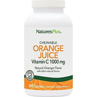 Produktbild von Natures Plus Vitamin C Lutschtabletten mit Ascorbinsäure Orange Juice 1000 mg 60 Stück vegan vegetarisch glutenfrei