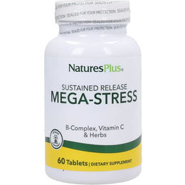 NaturesPlus Mega-Stress Complex Anti-Stress-Komplex vegetarische Tabletten 60 Stück – Bild 1 von 1