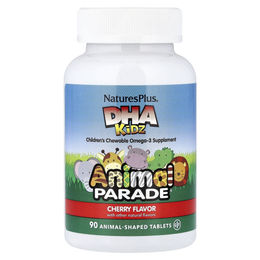 NaturesPlus Source of Life Animal Parade DHA Lutschtabletten für Kinder mit Kirschgeschmack 90 Stück – Bild 1 von 4