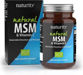 Naturity MSM & Vitamin C Tabletten vegan bio mit natürlichem Vitamin C aus Acerola und Hagebutte 60 Stück – Bild 1 von 2