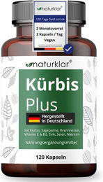 Naturklar Kürbis Plus Kräuter-Komplex Kapseln vegan ohne Zusatzstoffe 120 Stück – Bild 1 von 2