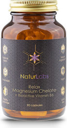 NaturLabs Relax Magnesium-Chelat Bisglycinat mit bioaktivem Vitamin B6 Kapseln für Sportler – Bild 1 von 2