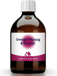 natürlich lang leben Omega 3, Vitamin D3 und K2 Kombination flüssig, glutenfrei und laktosefrei – Bild 1 von 3